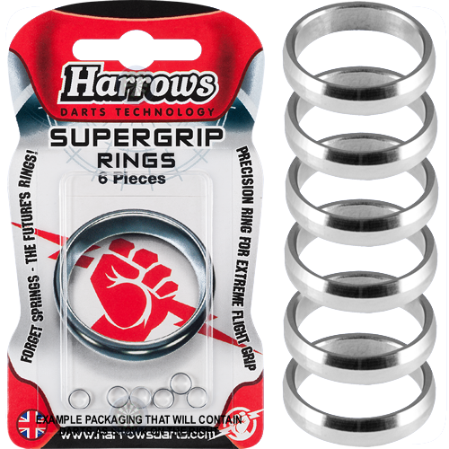 Zestaw pierścieni do shaftów Supergrip spare rings srebrne (6 szt.)
